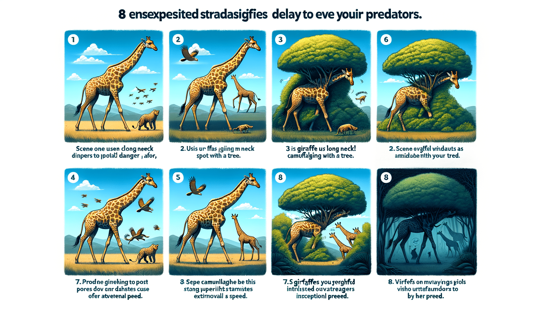 découvrez huit anecdotes insolites sur les girafes et comment elles se protègent des prédateurs dans cet article fascinant !